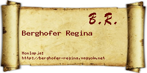 Berghofer Regina névjegykártya